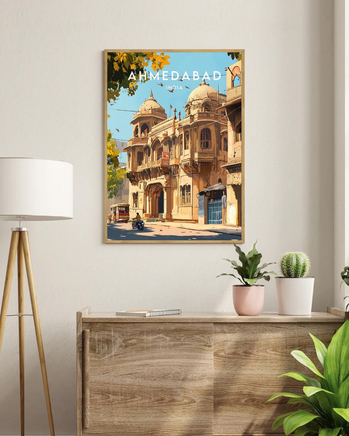 Ahmedabad Travel Print India Ahmedabad Poster India Poster Travel Wall Art India Print India Art Ahmedabad Print India Gujarat Art - Image 3