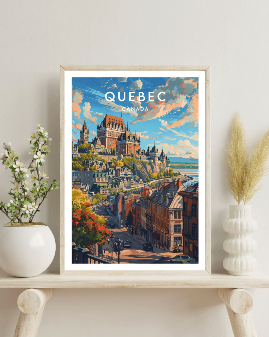 Quebec City Chateau Frontenac Historic Old Town Street Travel Poster - Image 4