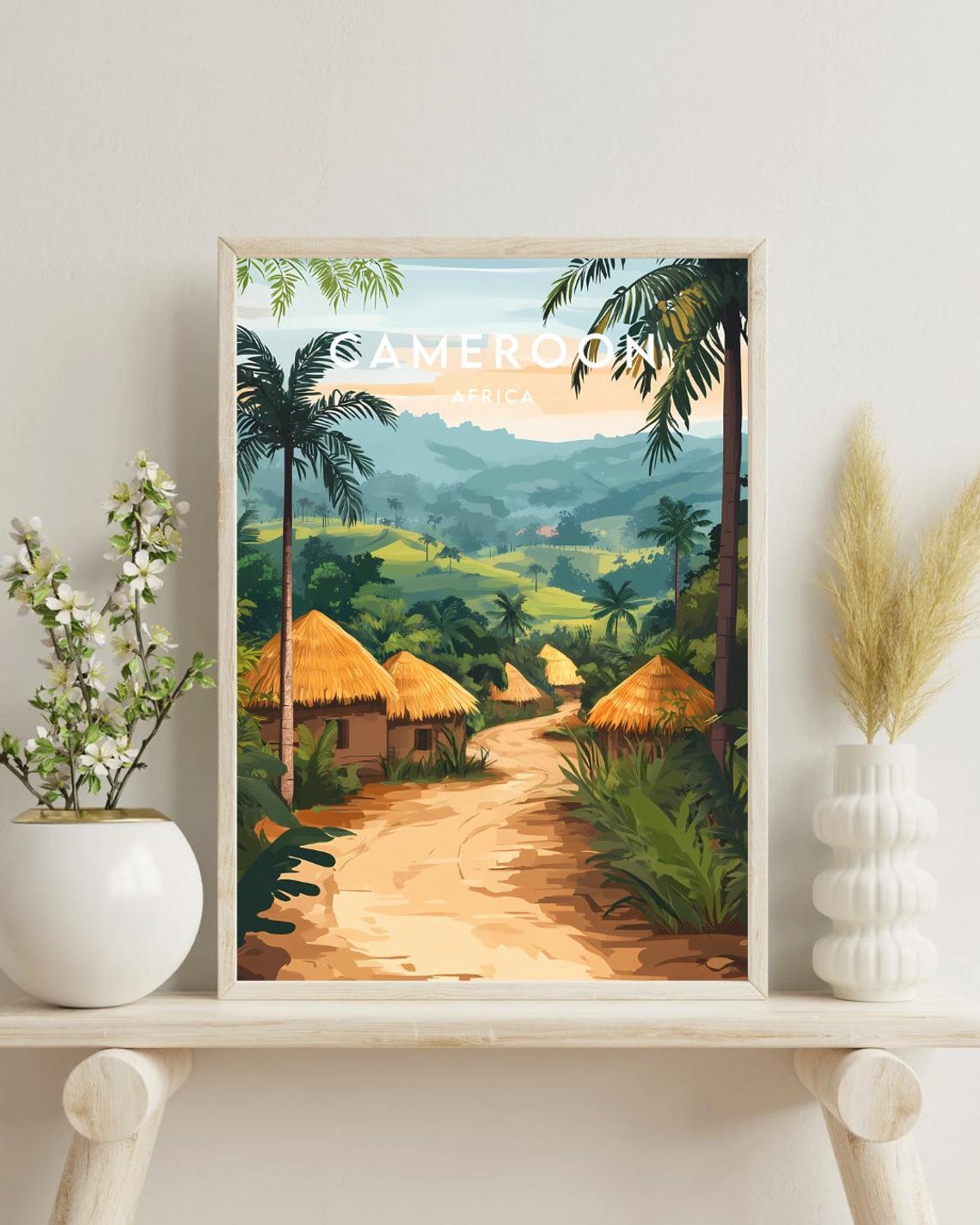 Cameroon Travel Print Africa Cameroon Poster Africa Poster Travel Wall Art Africa Print Cameroon Wall Art Cameroon Africa Wall Art - Image 4