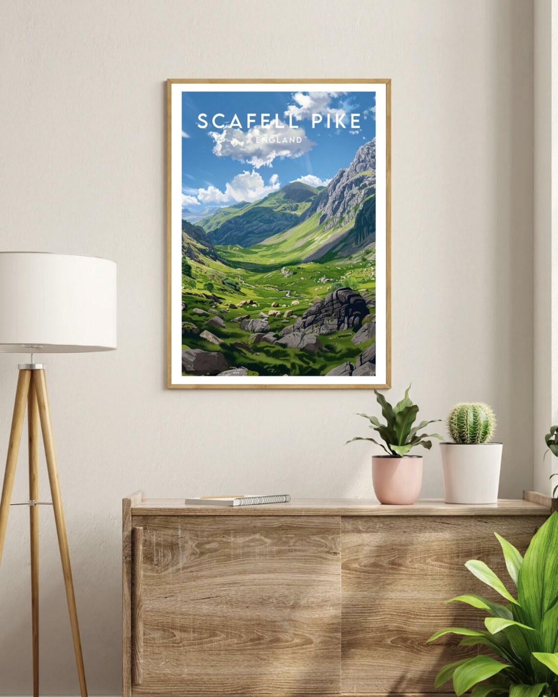 Scafell Pike England Green Mountain Valley Vintage Travel Poster - Image 3