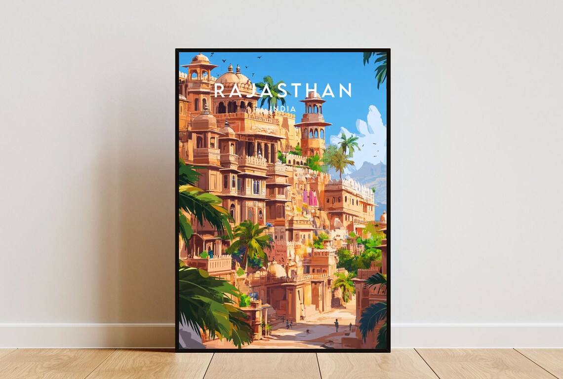 Rajasthan Palace Fort Architecture Royal India Travel Poster