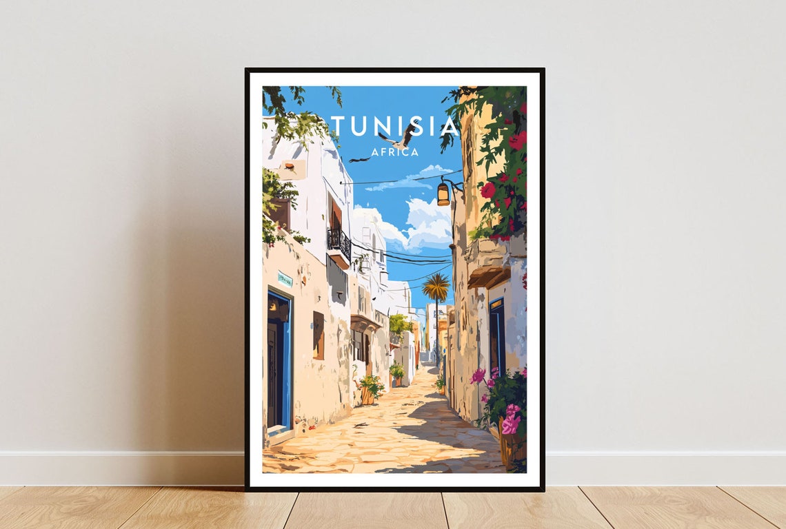 Tunisia Travel Print Africa Tunisia Poster Africa Poster Travel Wall Art Africa Print Tunisia Wall Art Tunisia Print Tunis Poster