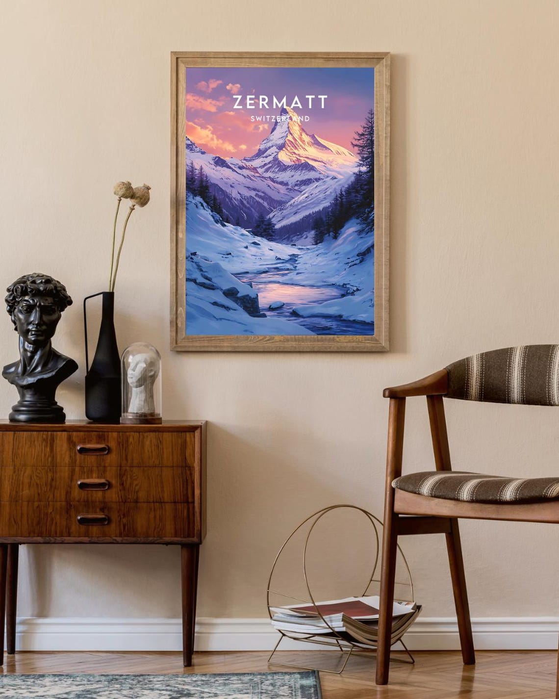 Zermatt Travel Print Switzerland Zermatt Poster Switzerland Poster Travel Wall Art Switzerland Print Switzerland Zermatt Print - Image 2