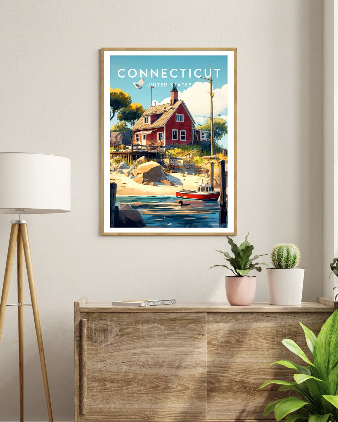 Connecticut Travel Print United States Connecticut Poster America Poster Travel Wall Art America Print America Connecticut Usa Art - Image 3