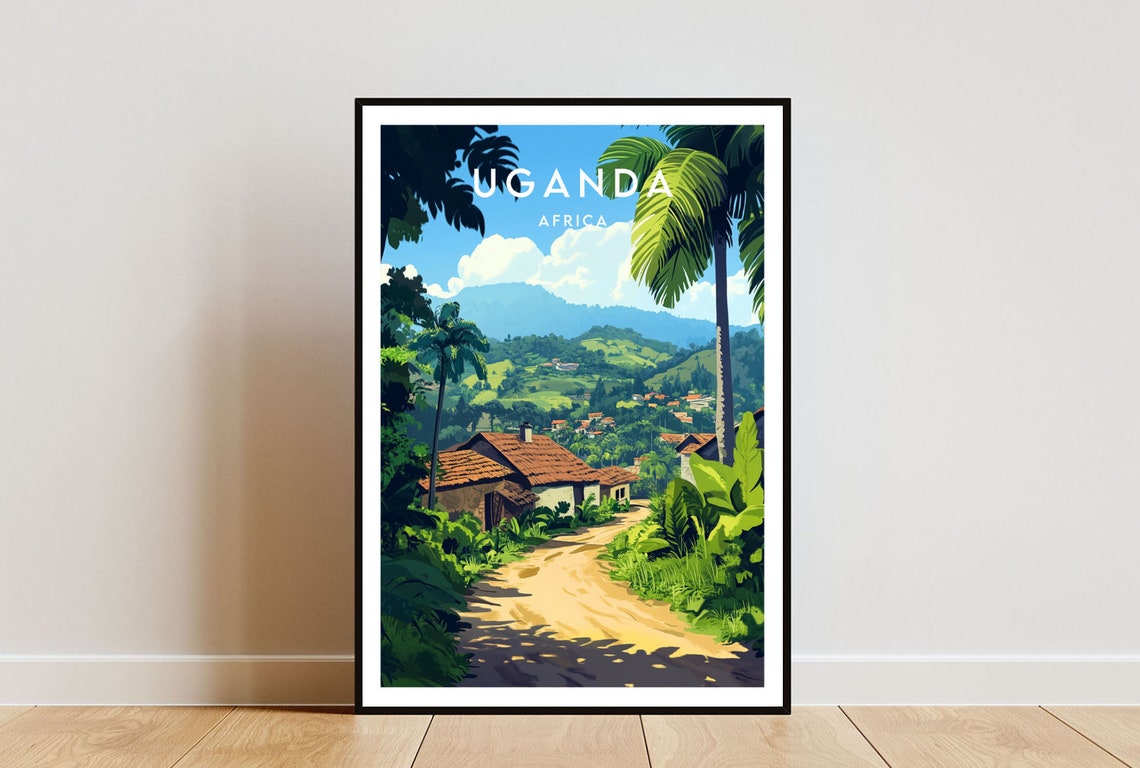 Uganda Travel Print Africa Uganda Poster Africa Poster Travel Wall Art Africa Print Uganda Wall Art Uganda Africa Wall Art Kampala