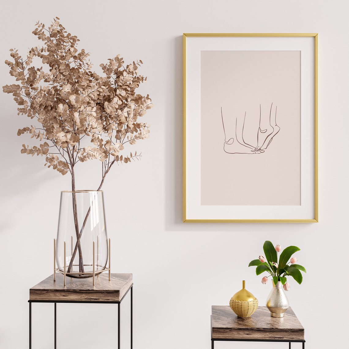 Couples Feet Line Print, Boho Valentine Art Print - Image 4