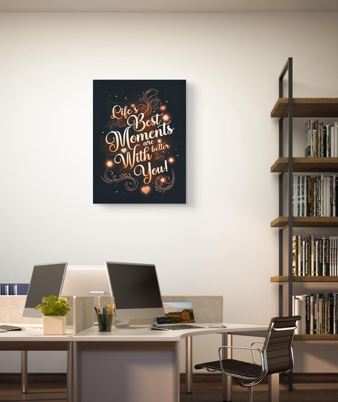Lifes Best Moments Are Better With You Gold Script Love Quote Poster - Image 3