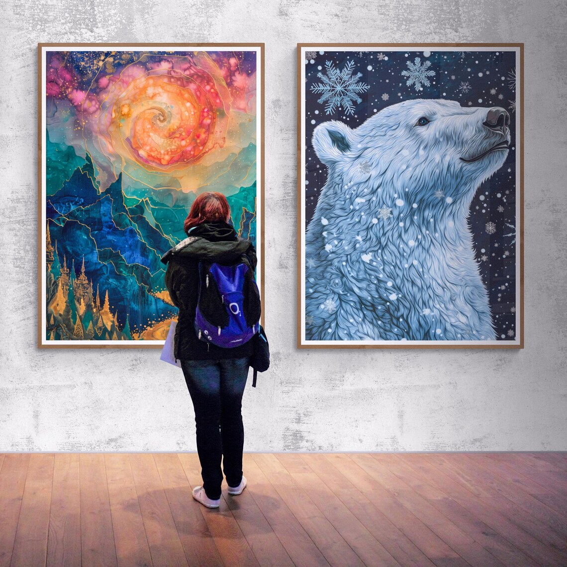 Polar Bear Art Print for Kids Room, Winter Theme - Image 2