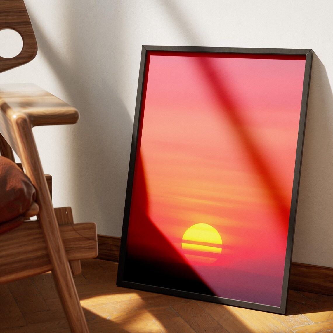 Vibrant Pink Orange Sunset Gradient Minimalist Sky Photography Poster