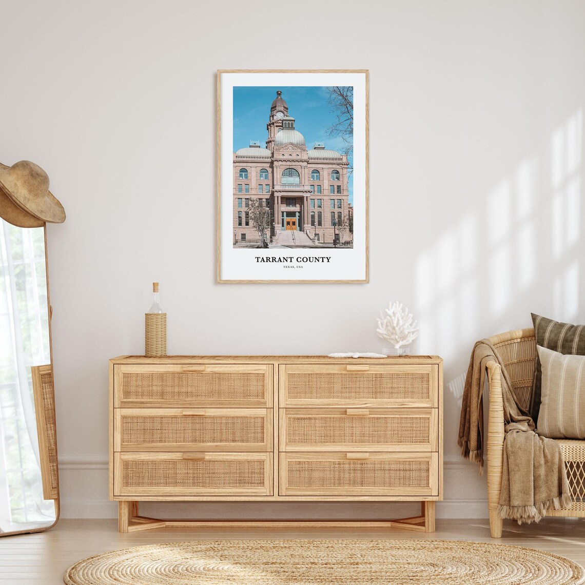 Tarrant County Texas Historic Courthouse Landmark Travel Poster - Image 2
