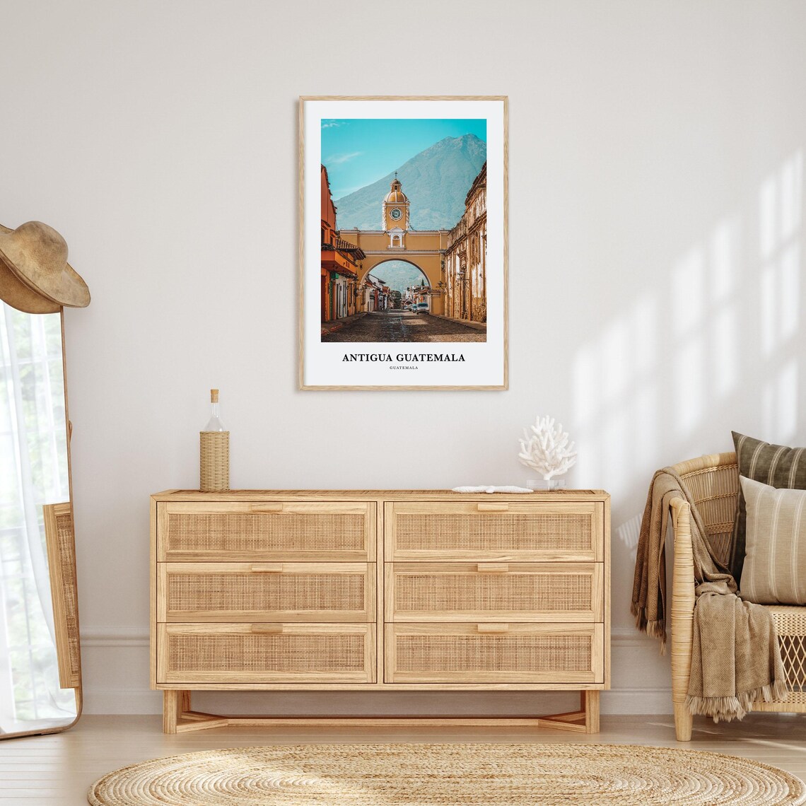 Antigua Guatemala Santa Catalina Arch Volcano Street Photo Poster - Image 2