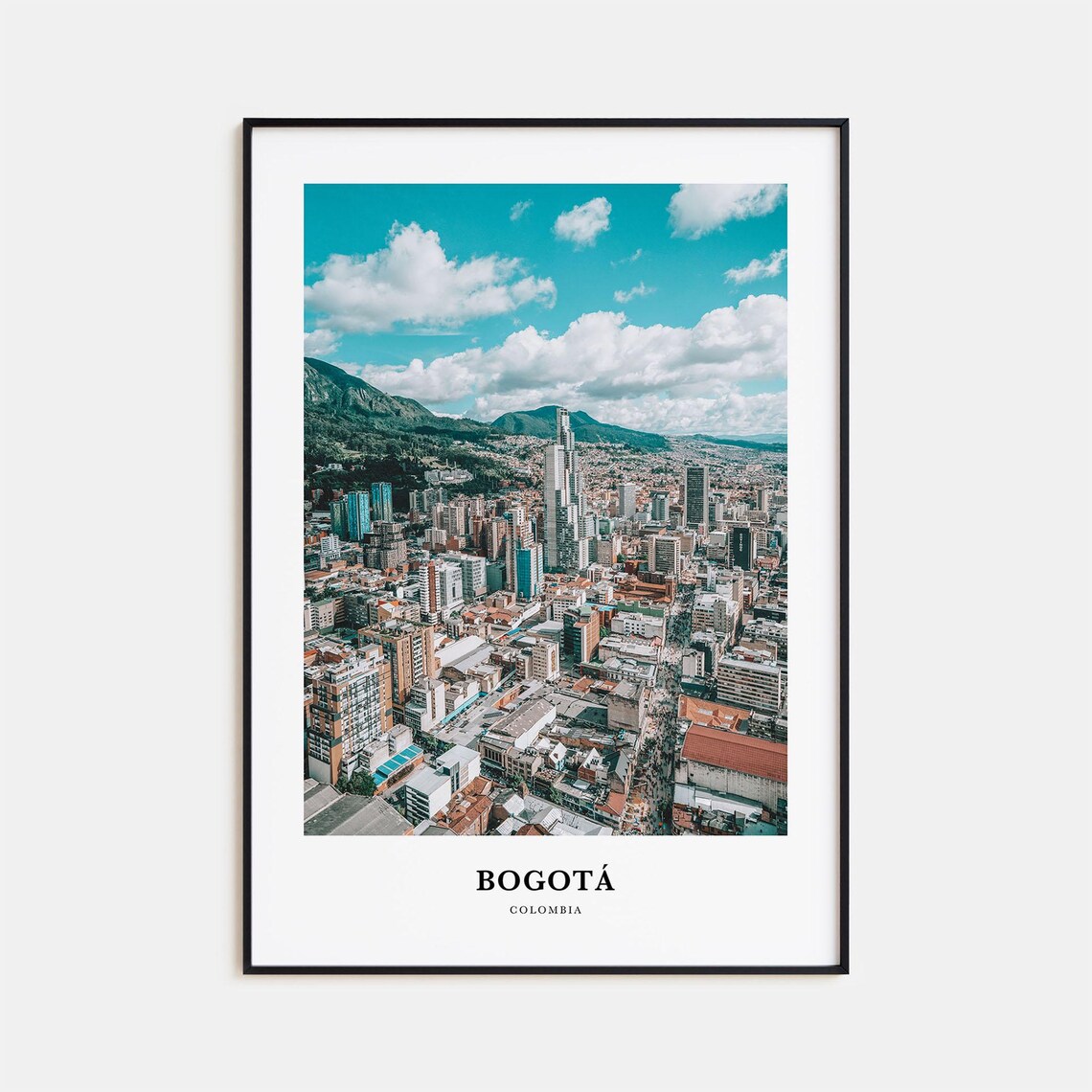Bogota Colombia Mountain Cityscape Wide Aerial View Photo Poster