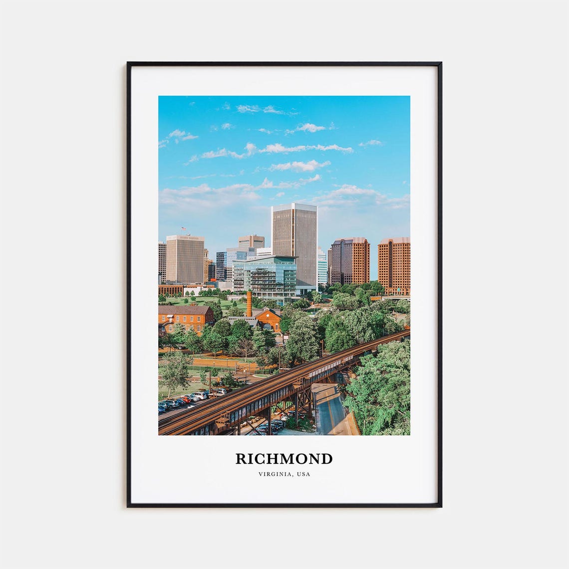 Richmond Print Richmond Photo Poster Richmond Travel Wall Art Richmond Map Print Richmond Photography Print Richmond Virginia Usa