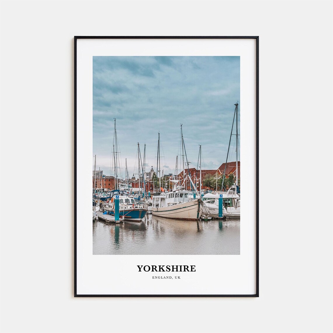 Yorkshire Marina Sailboats Harbor Waterfront England UK Travel Poster