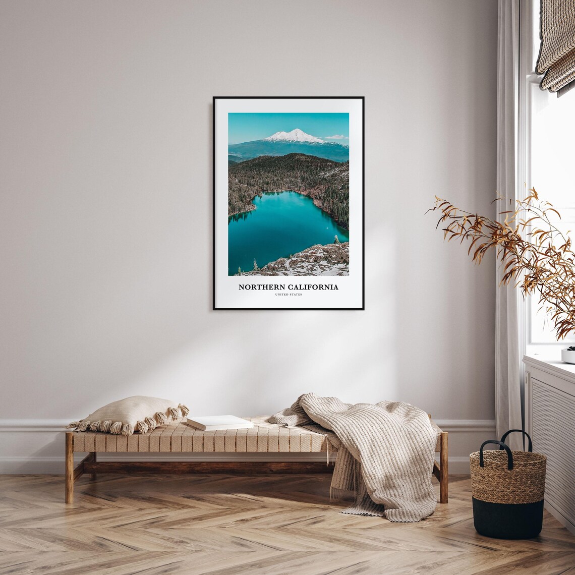 Northern California Snow Capped Peak Lake Photo Travel Poster - Image 3