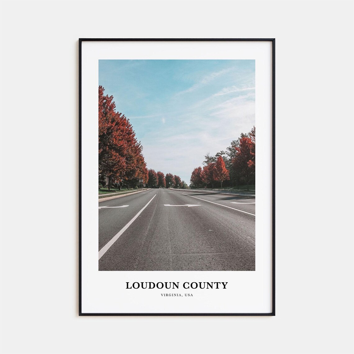 Loudoun County Virginia Autumn Road Fall Foliage Scenic Photo Poster