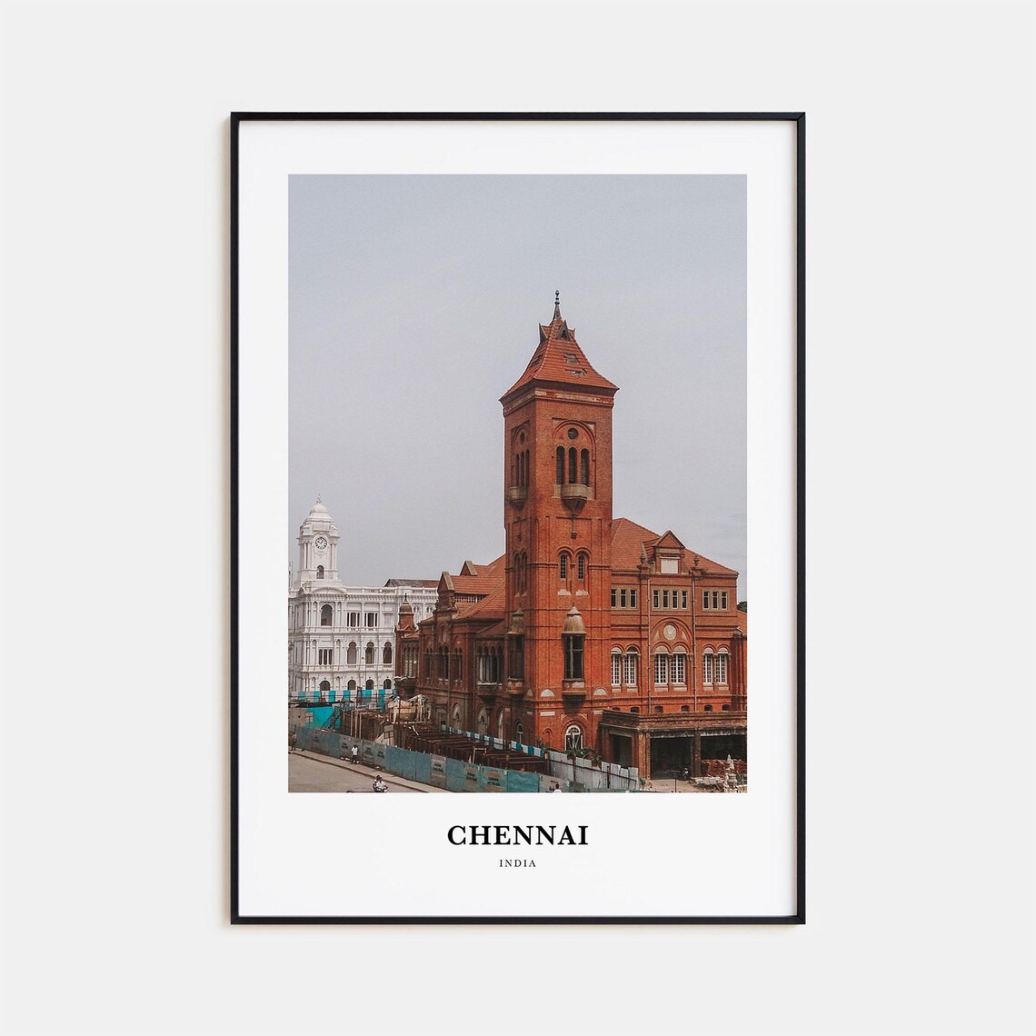 Chennai India Colonial Red Brick Tower Landmark Photo Poster