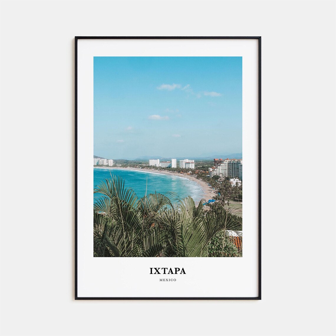Ixtapa Mexico Resort Bay Palm Trees Beach Travel Photo Poster