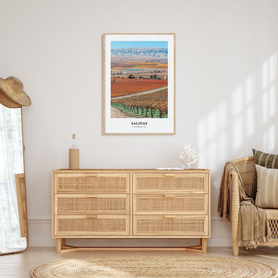 Salinas California Valley Farmland Vineyard Landscape Panorama Poster - Image 2