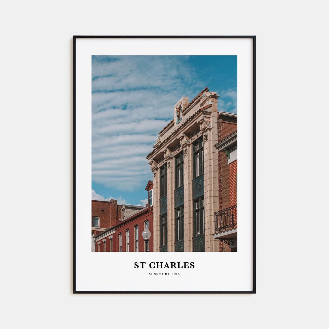 St Charles Missouri Historic Brick Building Facade Photography Poster
