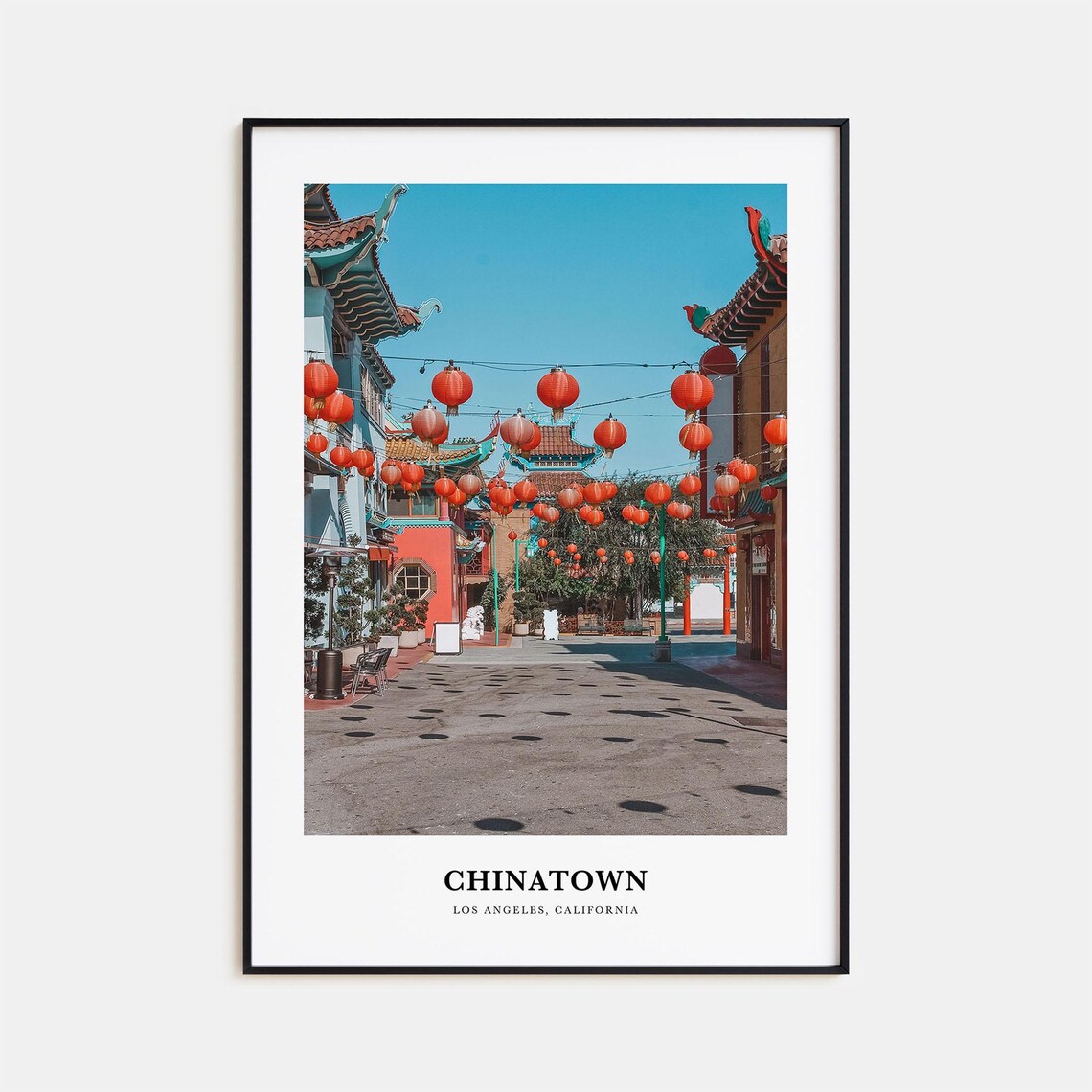 Chinatown Los Angeles Red Lanterns Over Historic Street Travel Poster