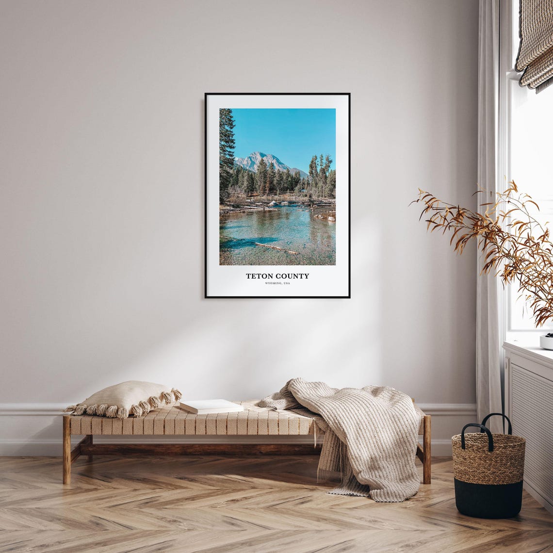 Teton County Print Teton County Photo Poster Teton County Travel Wall Art Teton County Map Print Teton County Photography Wyoming Usa - Image 3