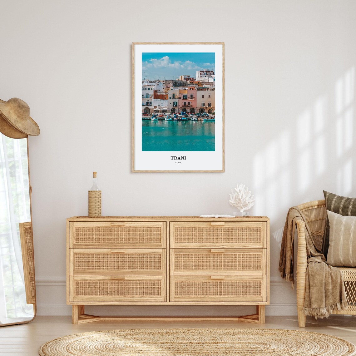 Trani Italy Colorful Harbor Fishing Boats Travel Photography Poster - Image 2