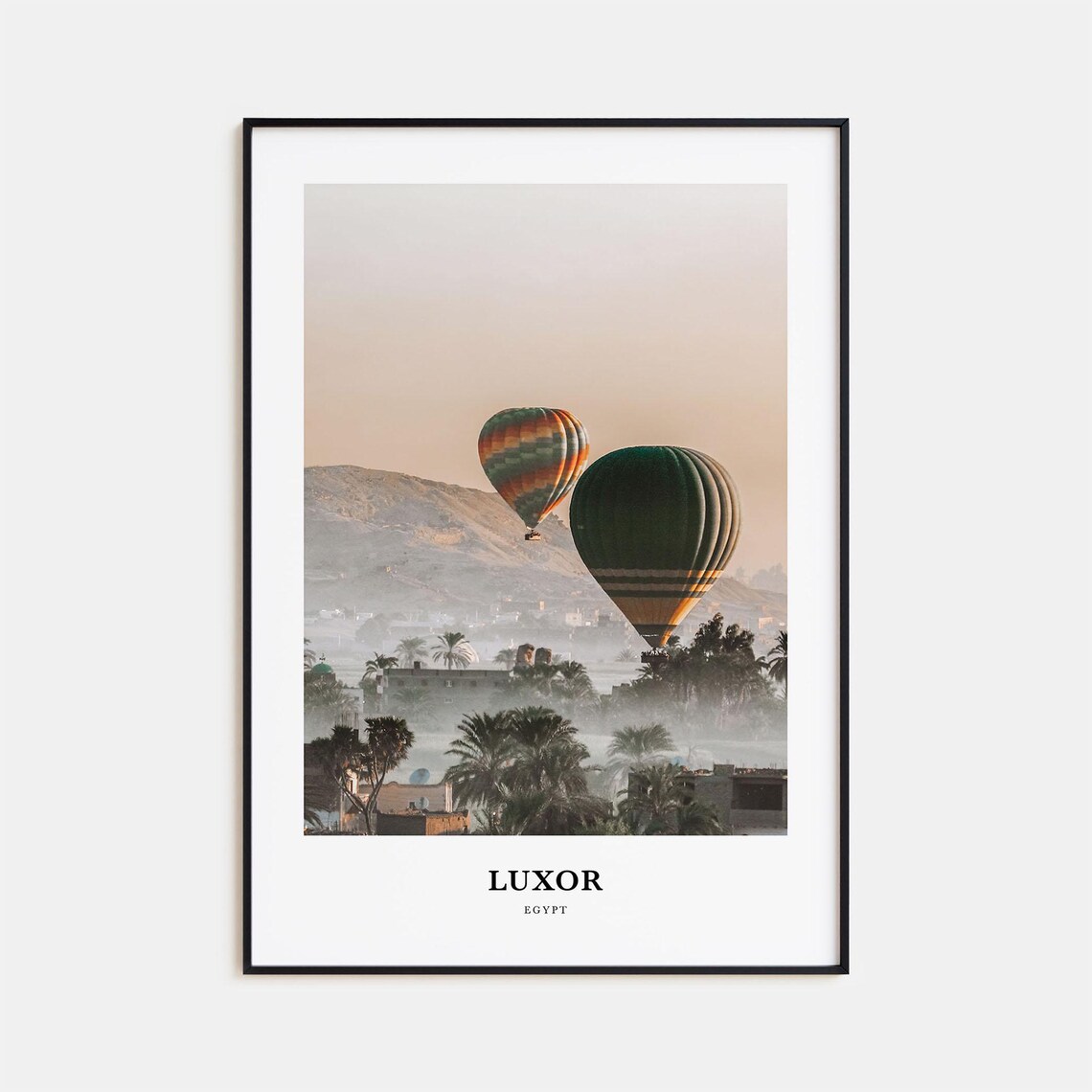 Luxor Egypt Hot Air Balloons Nile Valley Ancient Dawn Travel Poster