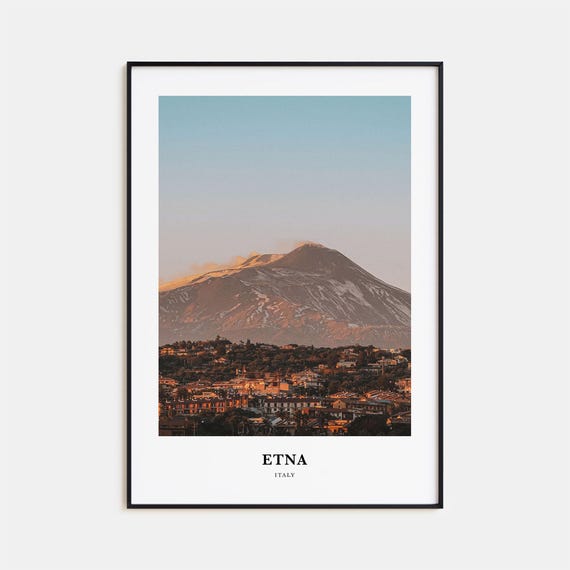 Etna Travel Poster, Italy Place Print