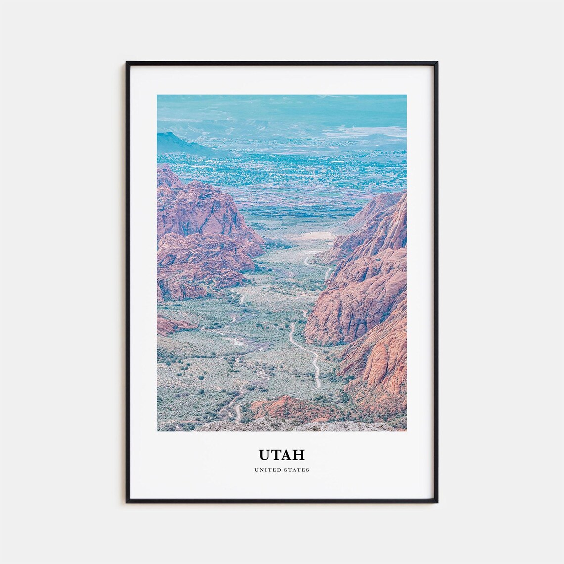 Utah Red Rock Canyon Valley Desert View Southwest Travel Poster