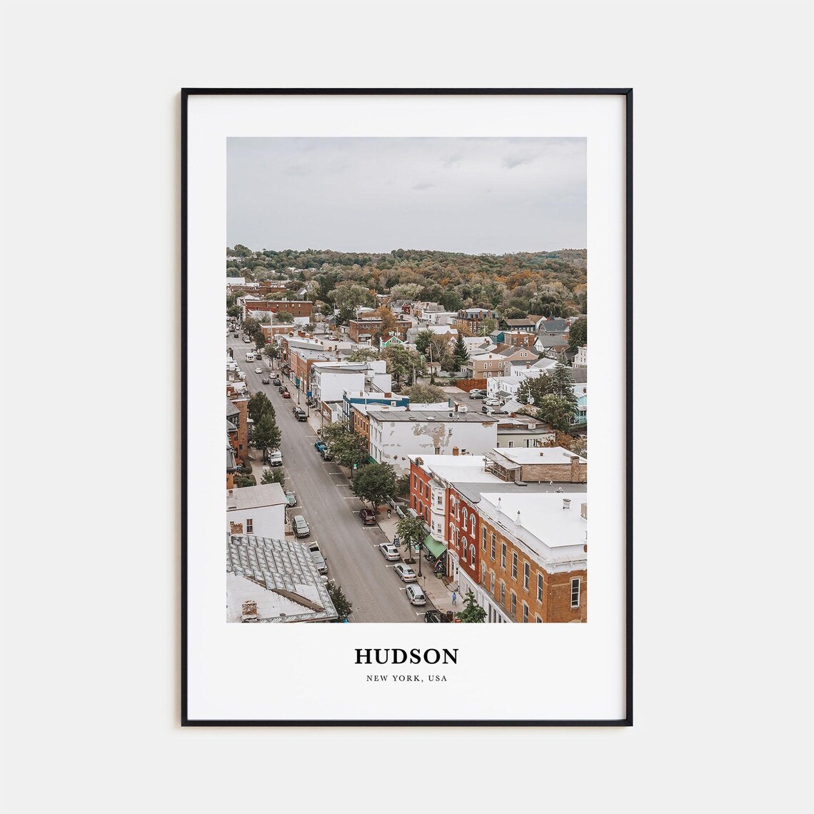Hudson New York Small Town Main Street Aerial Photography Poster