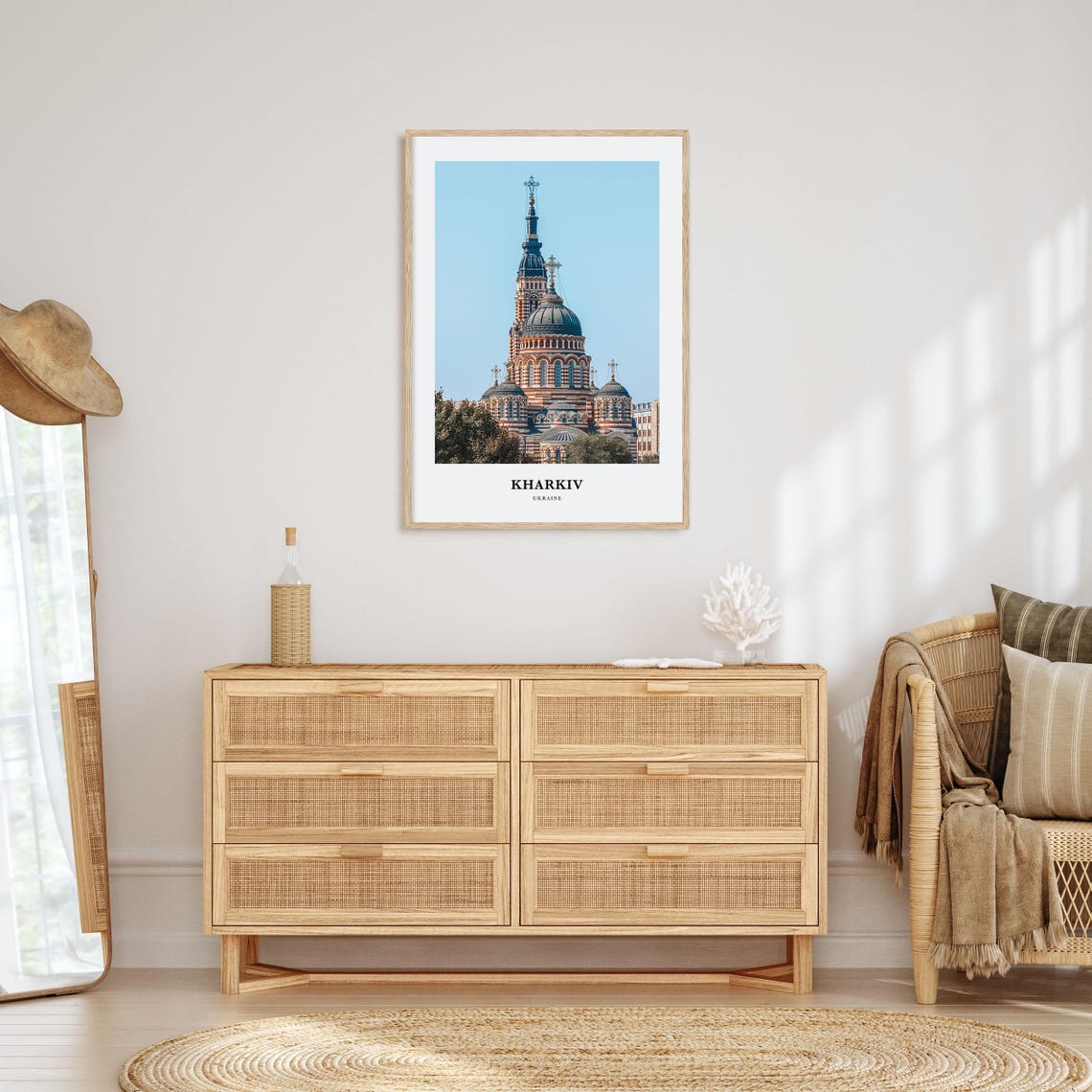 Kharkiv Ukraine Striped Orthodox Cathedral Onion Domes Travel Poster - Image 2