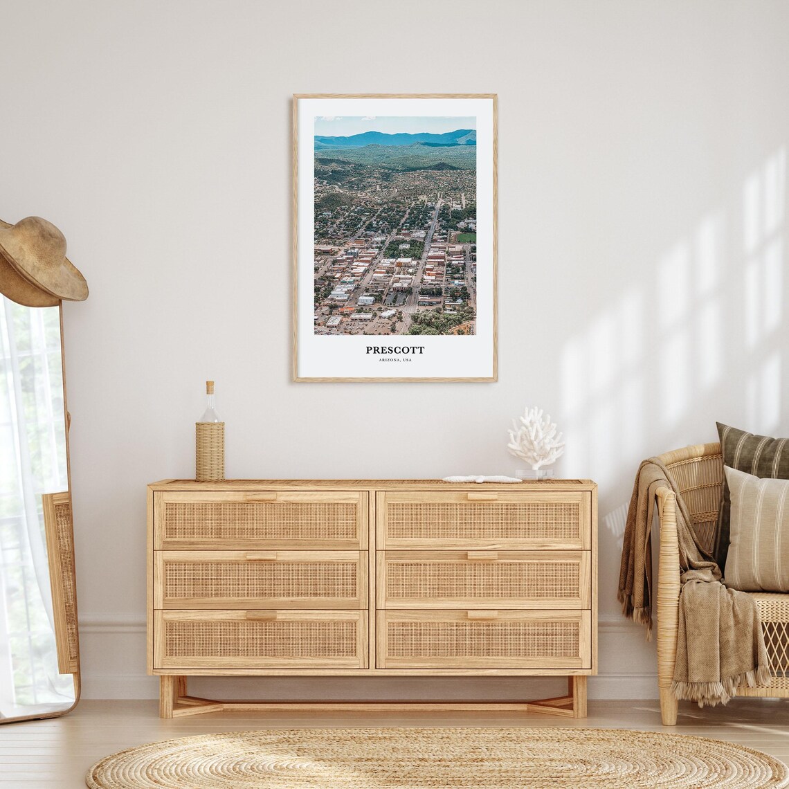 Prescott Arizona Aerial Town View Mountains Desert Photo Travel Poster - Image 2