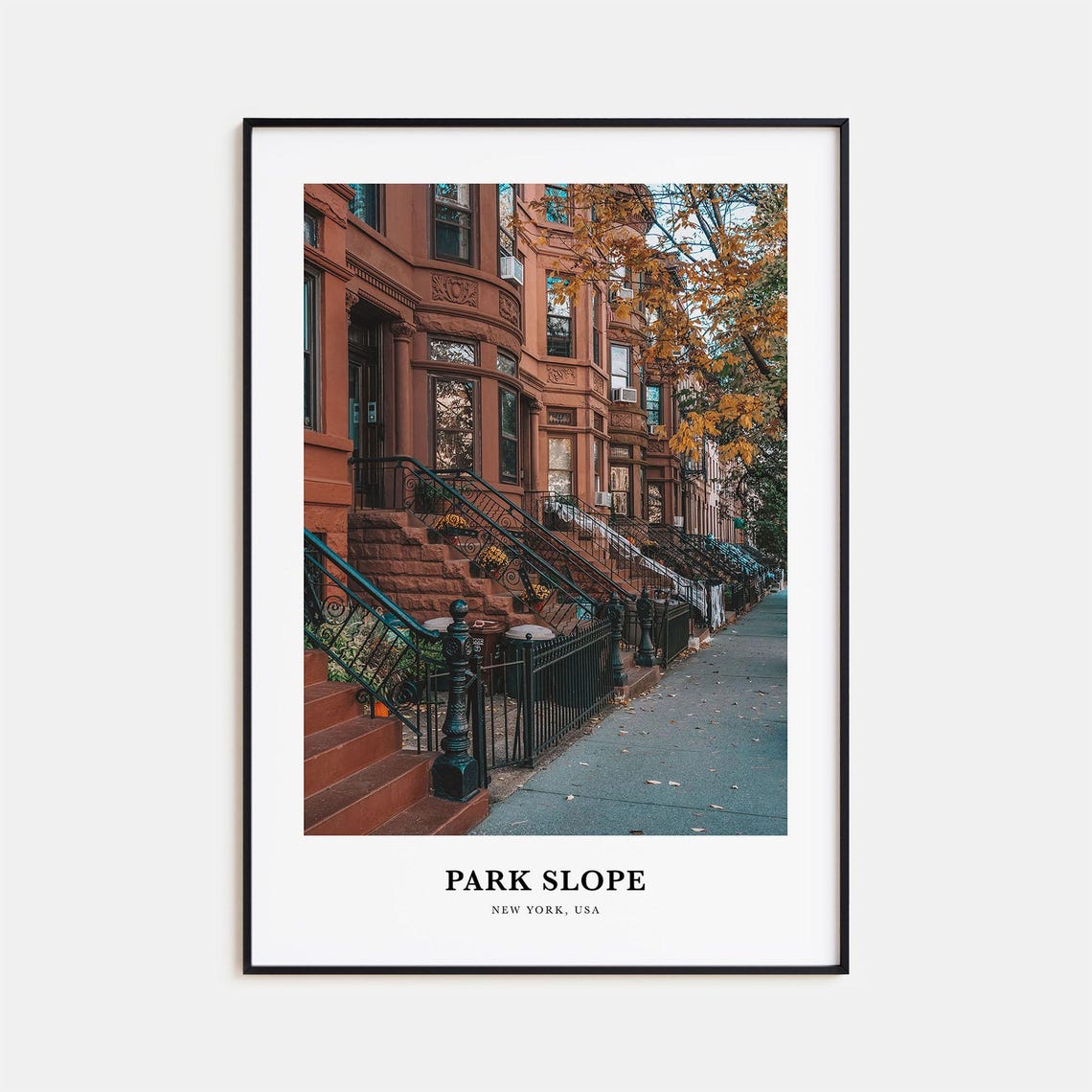 Park Slope Print Park Slope Photo Poster Park Slope Travel Wall Art Park Slope Map Print Park Slope Photography Print New York Usa