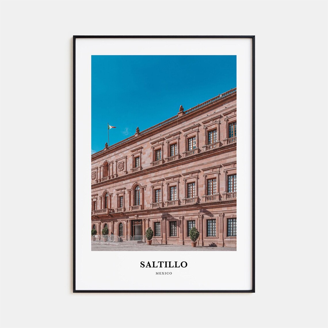 Saltillo Mexico Colonial Pink Palace Architecture Travel Photo Poster