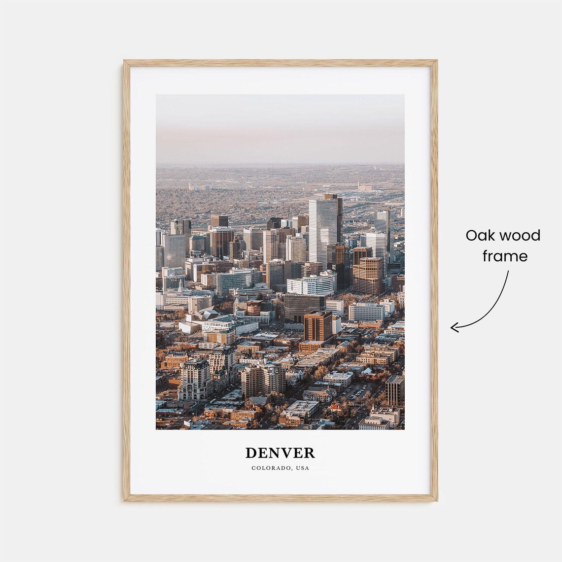 Denver Colorado Downtown Aerial Skyline Evening Photo Poster - Image 3