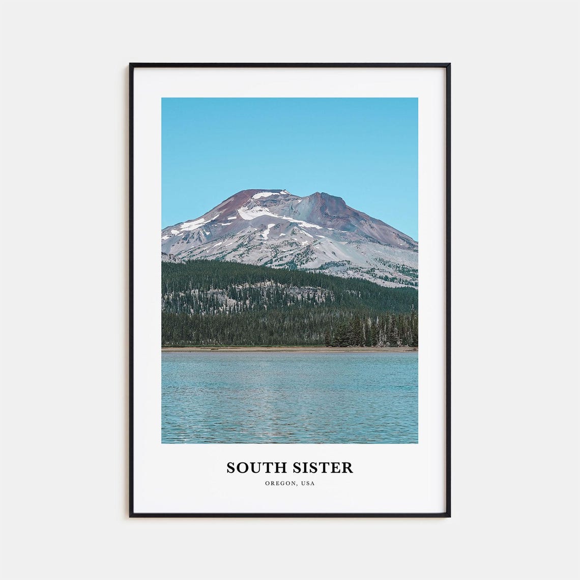 South Sister Print South Sister Photo Poster South Sister Travel Wall Art South Sister Map Print South Sister Photography Oregon Usa