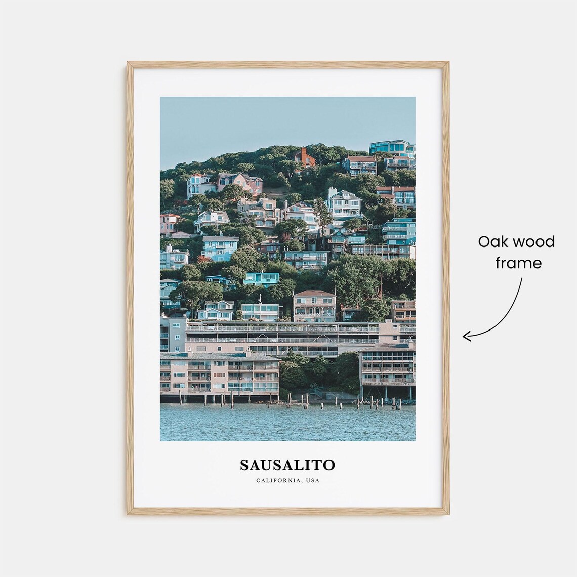 Sausalito California Waterfront Hillside Homes Bay Photo Poster - Image 3
