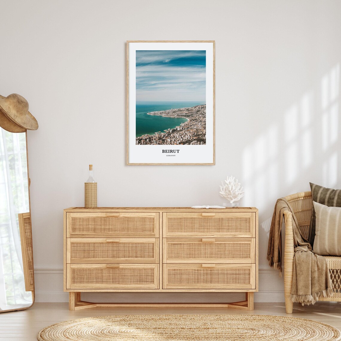 Beirut Lebanon Coastal City Mediterranean Sea Aerial View Poster - Image 2