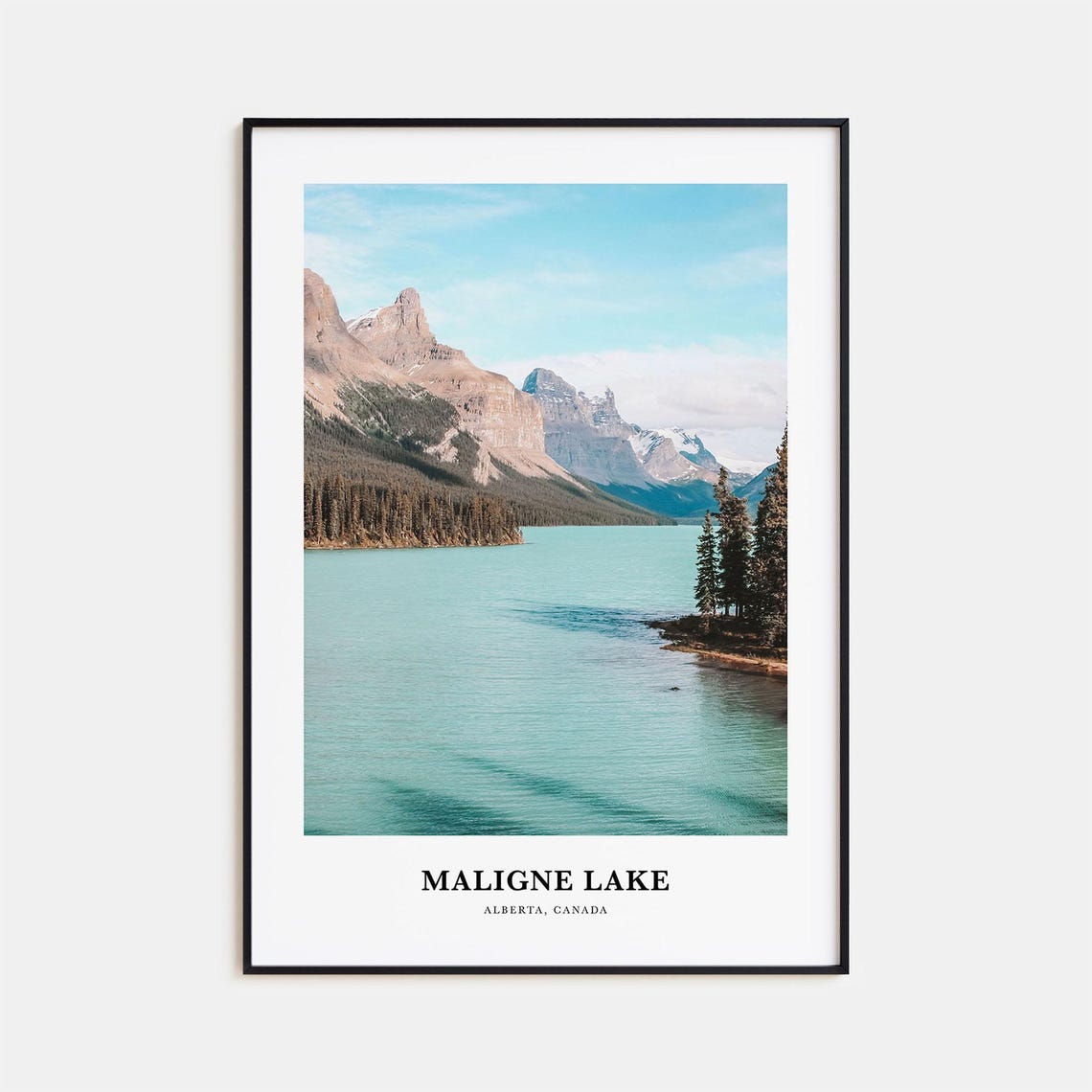 Maligne Lake Print Maligne Lake Photo Poster Maligne Lake Travel Wall Art Maligne Lake Map Maligne Lake Photography Alberta Canada