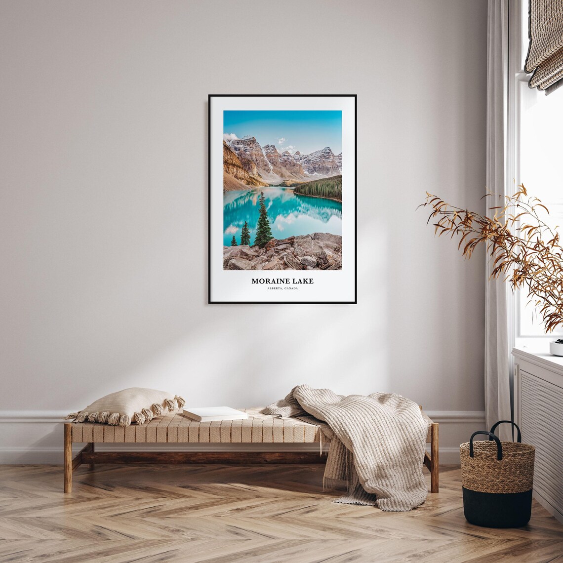 Moraine Lake Travel Poster, Alberta Canada Map - Image 4