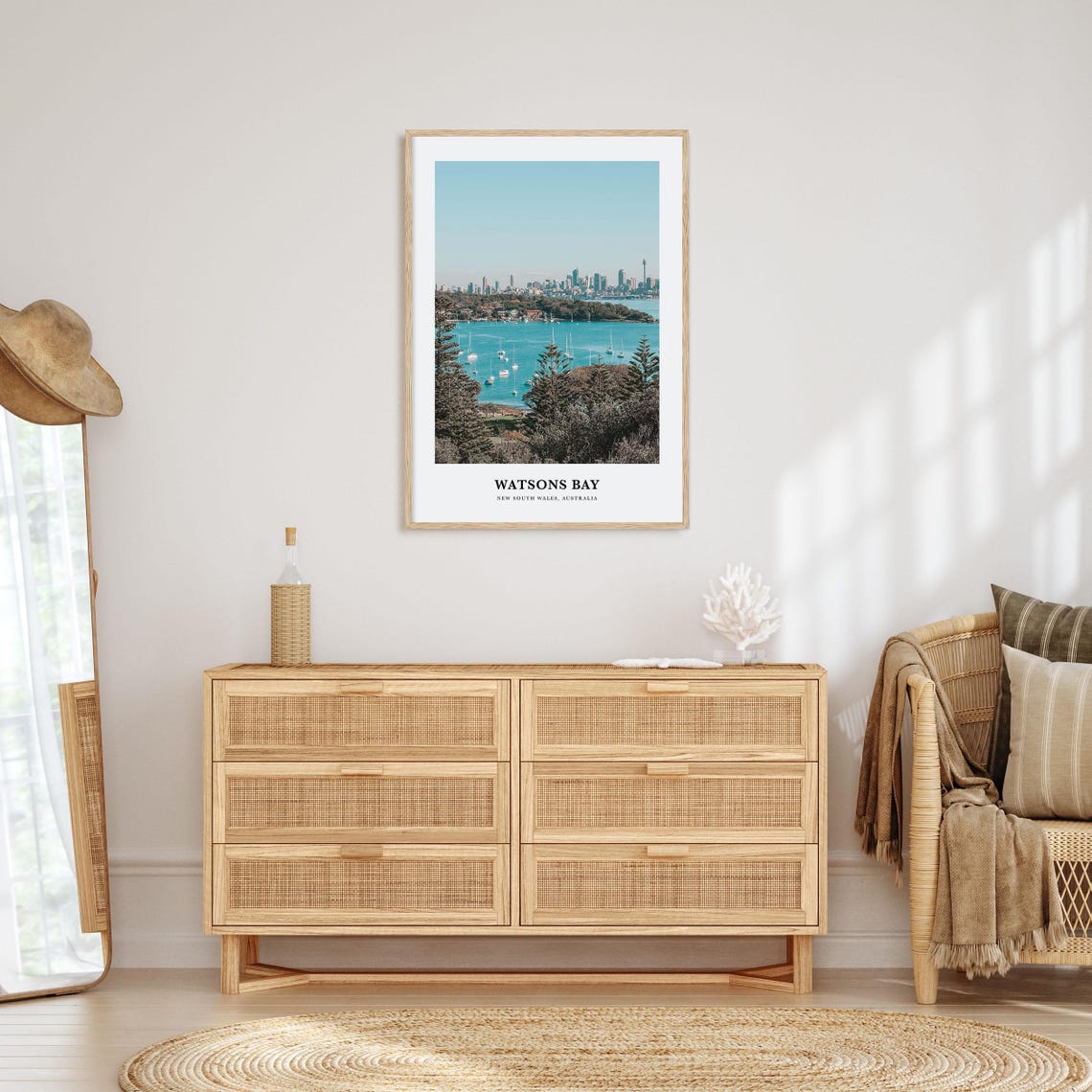 Watsons Bay Sydney Harbour Sailboats Skyline Scenic View Poster - Image 2
