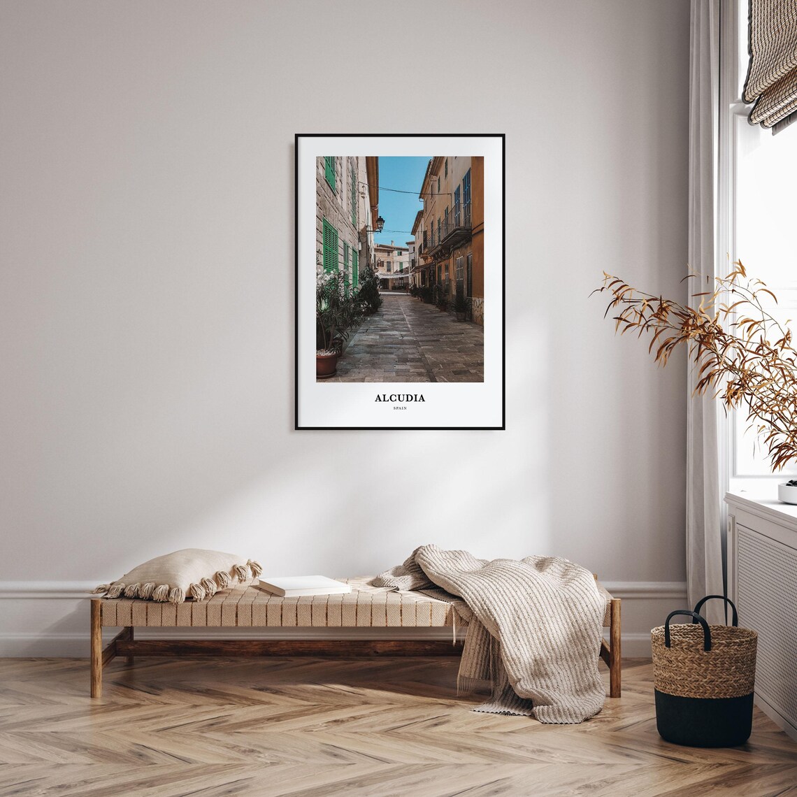 Alcudia Spain Stone Alley Old Town Photography Travel Poster - Image 3