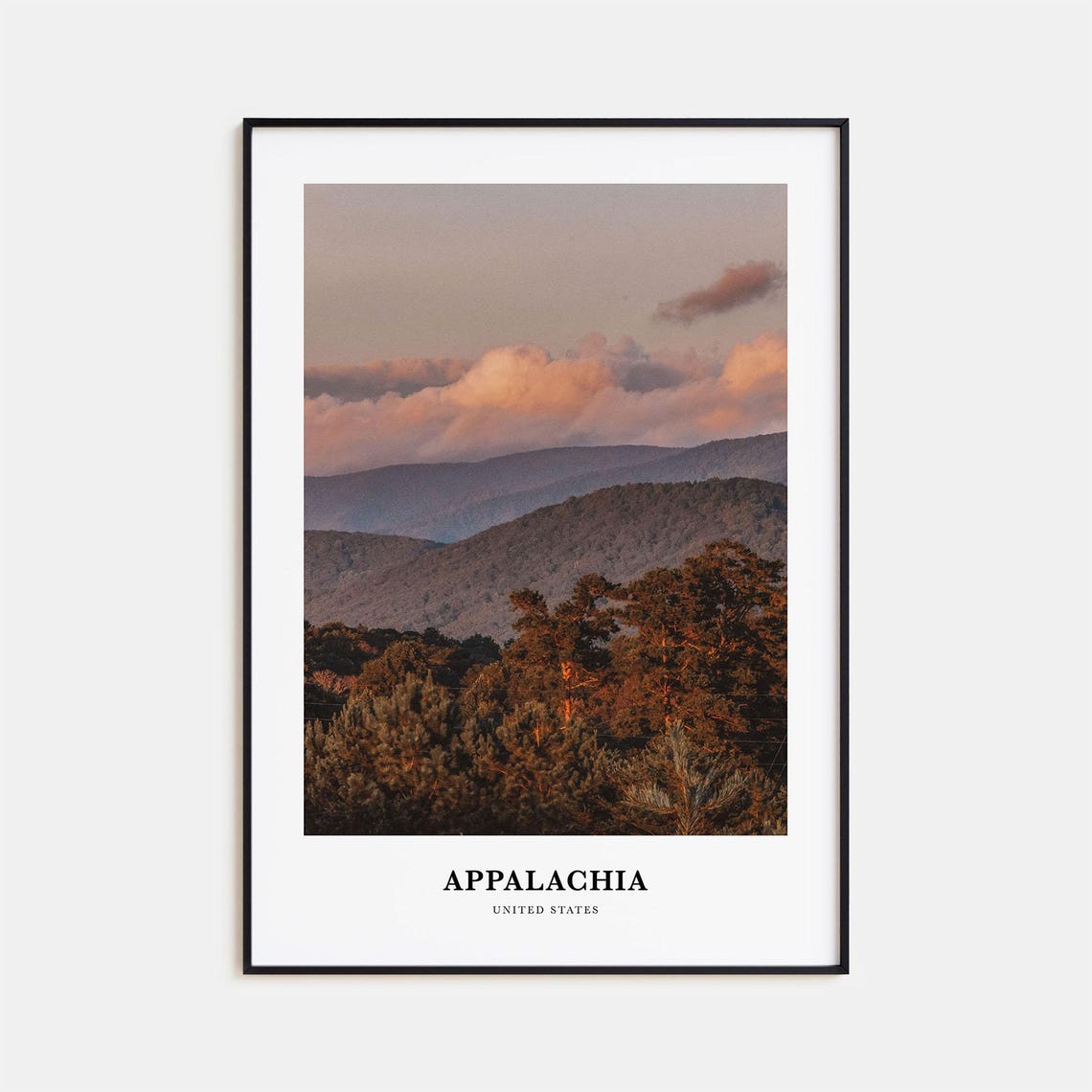 Appalachia United States Sunset Mountain Ridges Forest Poster