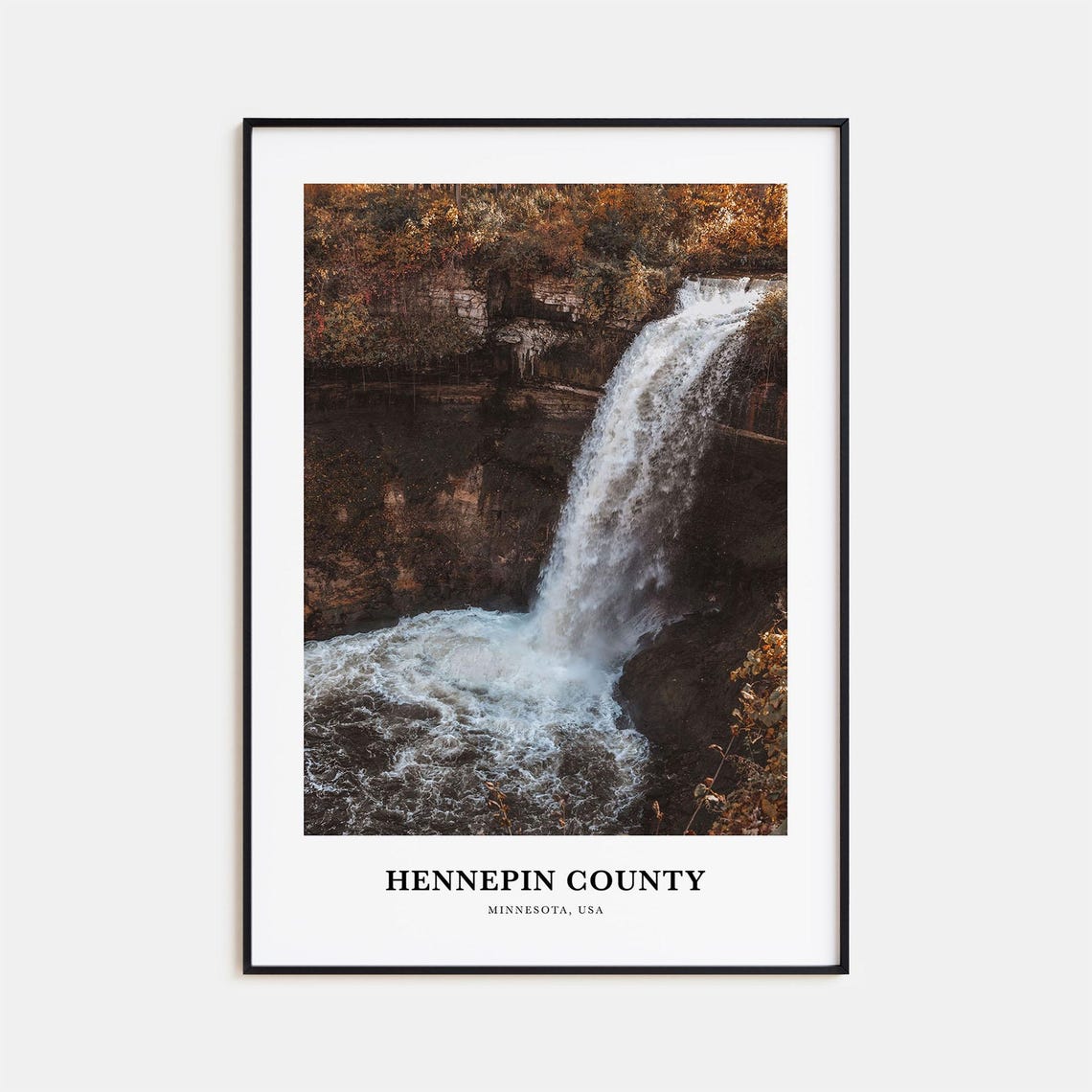 Hennepin County Print Hennepin County Photo Poster Hennepin County Travel Wall Art Hennepin Map Hennepin Photography Minnesota Usa