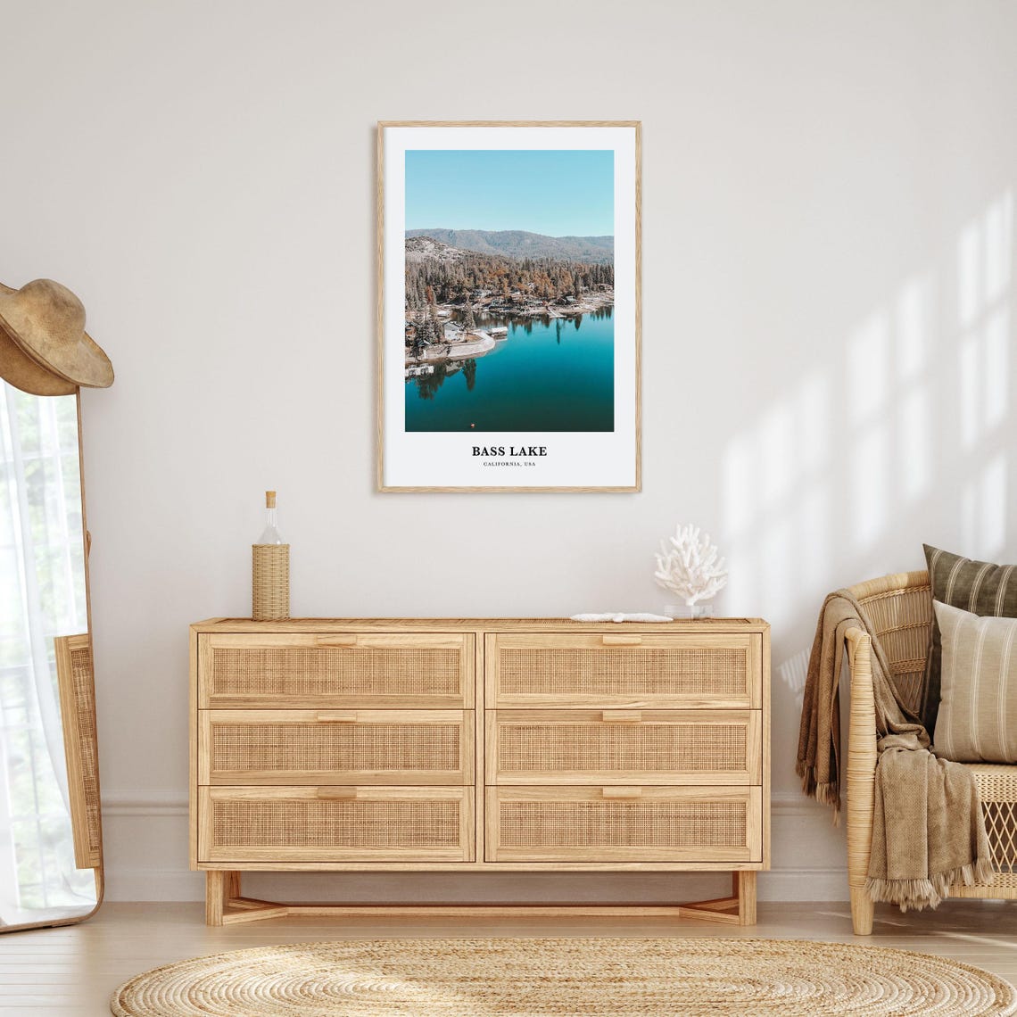 Bass Lake Print Bass Lake Photo Poster Bass Lake Travel Wall Art Bass Lake Map Print Bass Lake Photography Print California Usa - Image 2