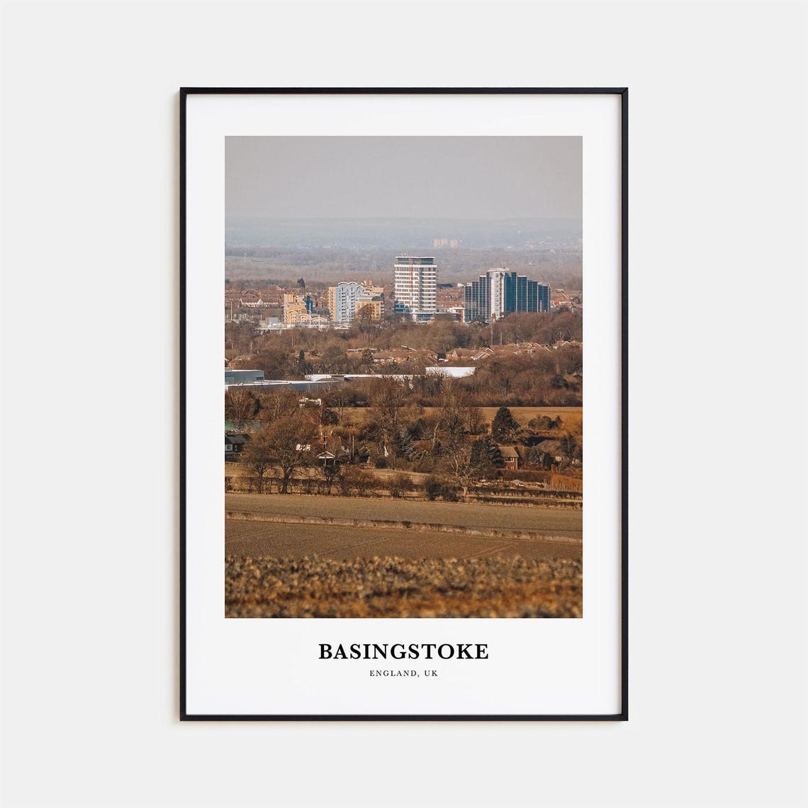 Basingstoke England UK Skyline View Over Golden Fields Poster
