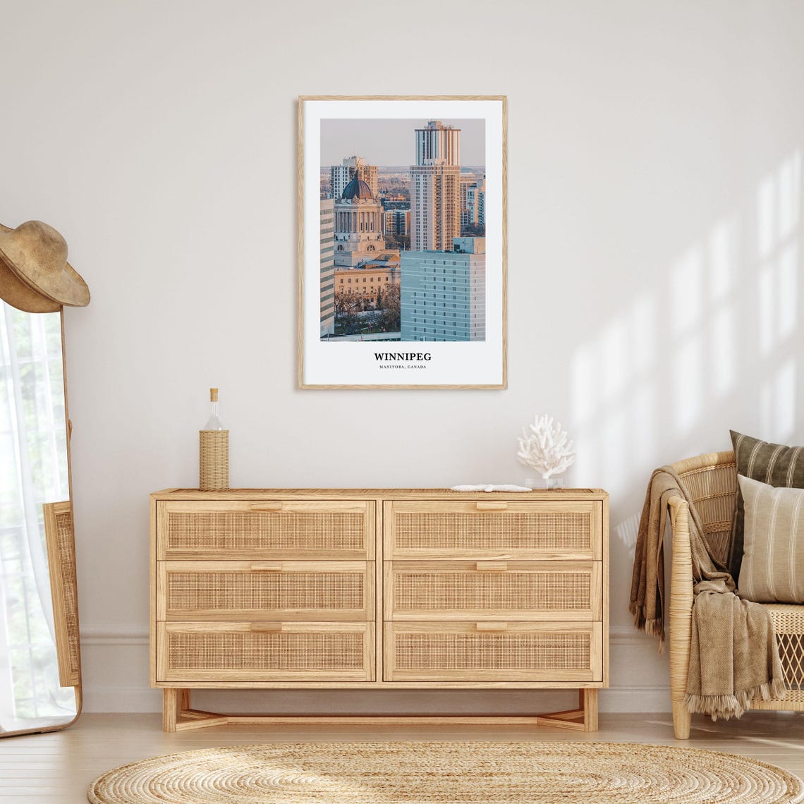 Winnipeg Manitoba Skyline Golden Light Cityscape Photo Poster - Image 2