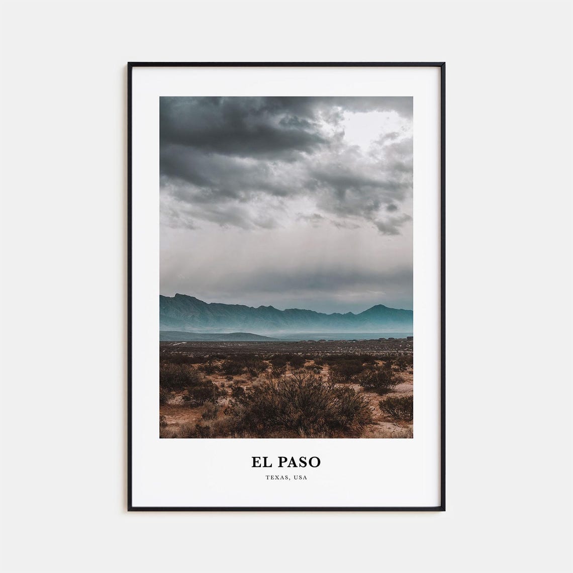 El Paso Texas Desert Landscape With Mountain View Photo Poster