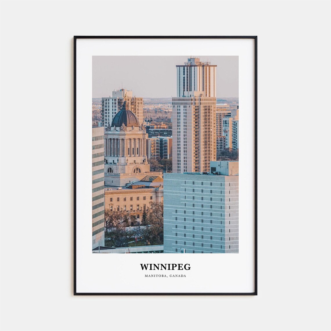 Winnipeg Manitoba Skyline Golden Light Cityscape Photo Poster